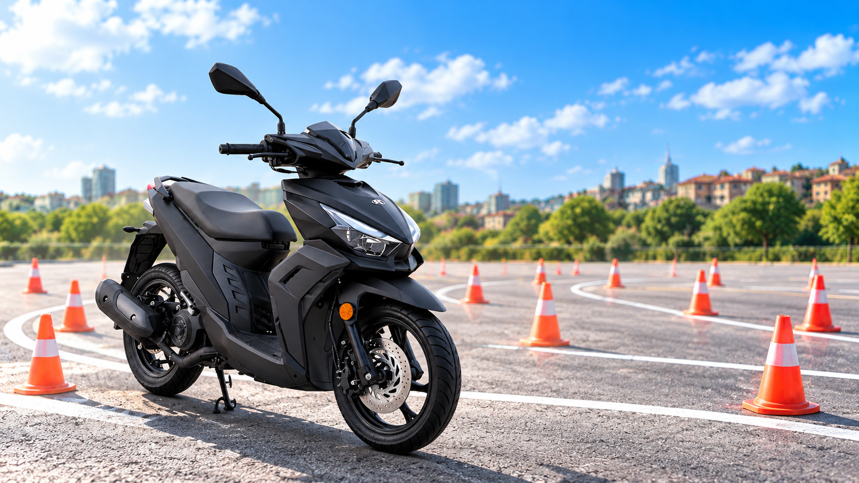 Scooter Kymco 125 sul percorso di esercitazione