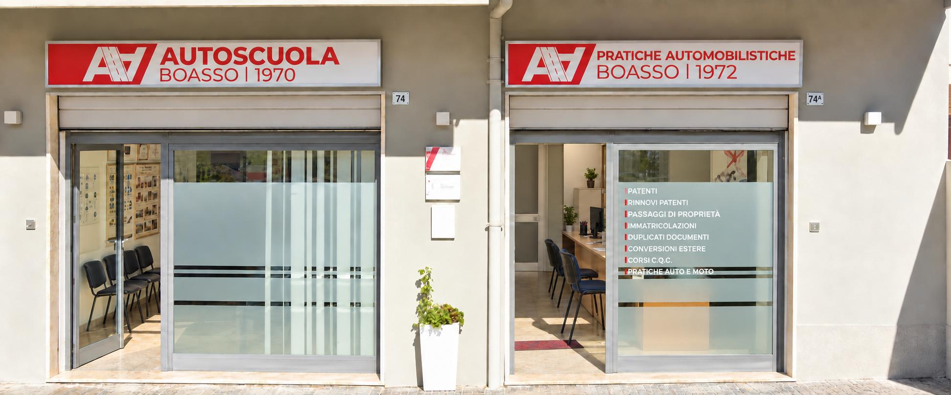La sede di Autoscuola Boasso e dello Studio pratiche automobilistiche in via Luigi Canepa 74 a Oristano